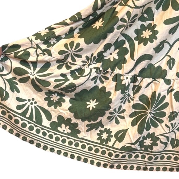 NWOT-Floral Green and White Women's Maxi  Dress - Picture 6 of 7